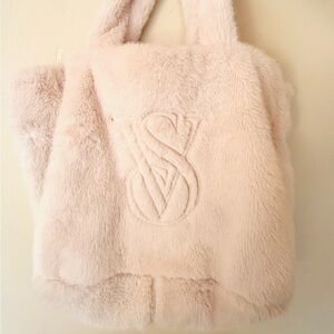 Victoria’s Secret Luxurious beige / ivory  Faux Fur Tote Bag